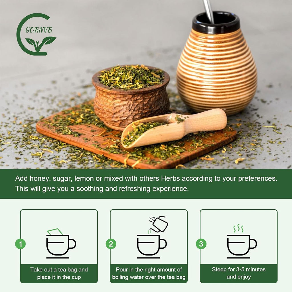 Unsmoked Yerba Mate Tea Bags, Natural Organic Yerba Matte Rich in Chlorophyll, Antioxidants and Vitamins, 30 Tea Bags