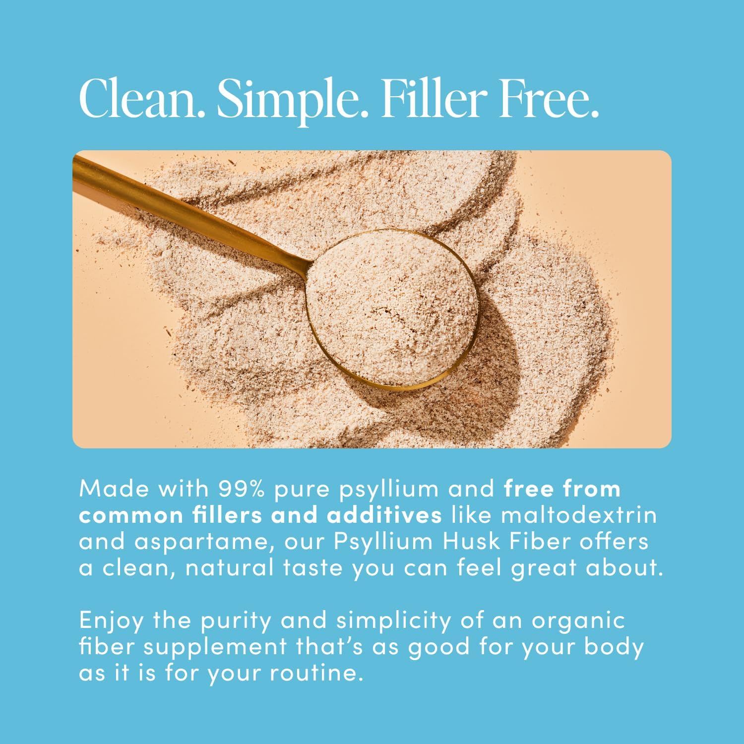 Psyllium Husk Fiber Unflavored (6g Per Serving) - Gluten-Free Fiber Supplement for Women & Men - Psyllium Husk Powder for Healthy Digestion, Bowel Regularity & Bloating Relief - 45 Servings