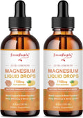 GREENPEOPLE 17-in-1 Triple Magnesium Complex Supplement,Magnesio Liquid Drops with Magnesium Glycinate & Citrate,Pineapple Flavor,Calm Mood,Muscle & Sleep for Adults,4 fl. oz 2Pack