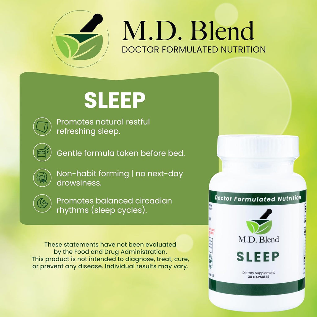 Sleep - Natural Supplement with L-Theanine, Ashwagandha, Magnesium, Valerian Root, Melatonin - Non-Habit Forming Formula for Deep Sleep & Rejuvenating Rest - 90 Capsules