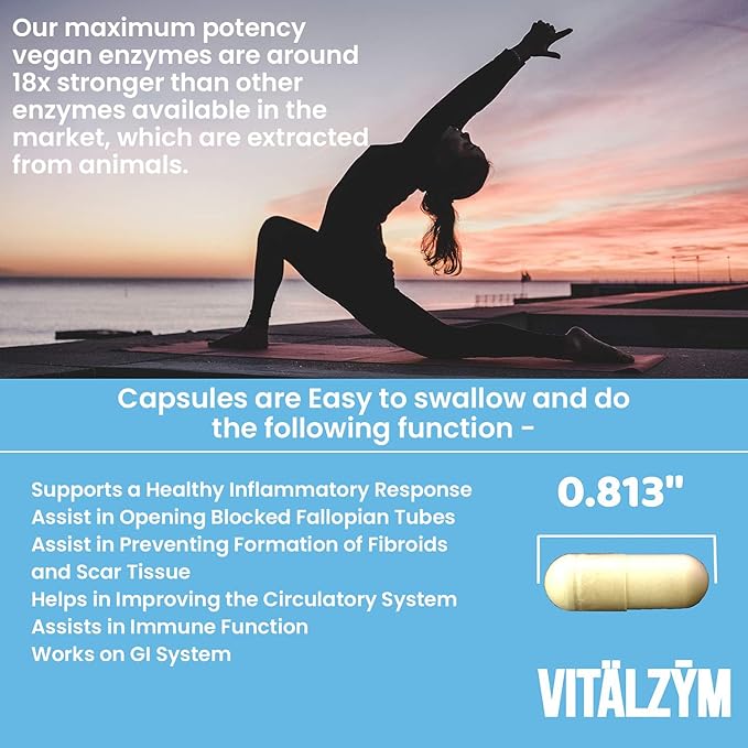 Digestive Enzymes for Gut Health | Proteolytic Systemic Multi Enzymes with Serrapeptase for Women and Men | Helps Increase Blood Flow and Maintain Digestive Health (90 Capsules)