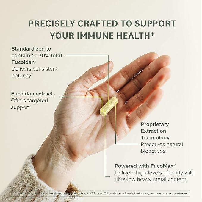 Prominent Nutrition Fucoidan Gut Health & Immune Support Supplement – 250mg, 60 Count – Premium Brown Seaweed Extract - Immune System & Digestion Supplement - 1 Pack