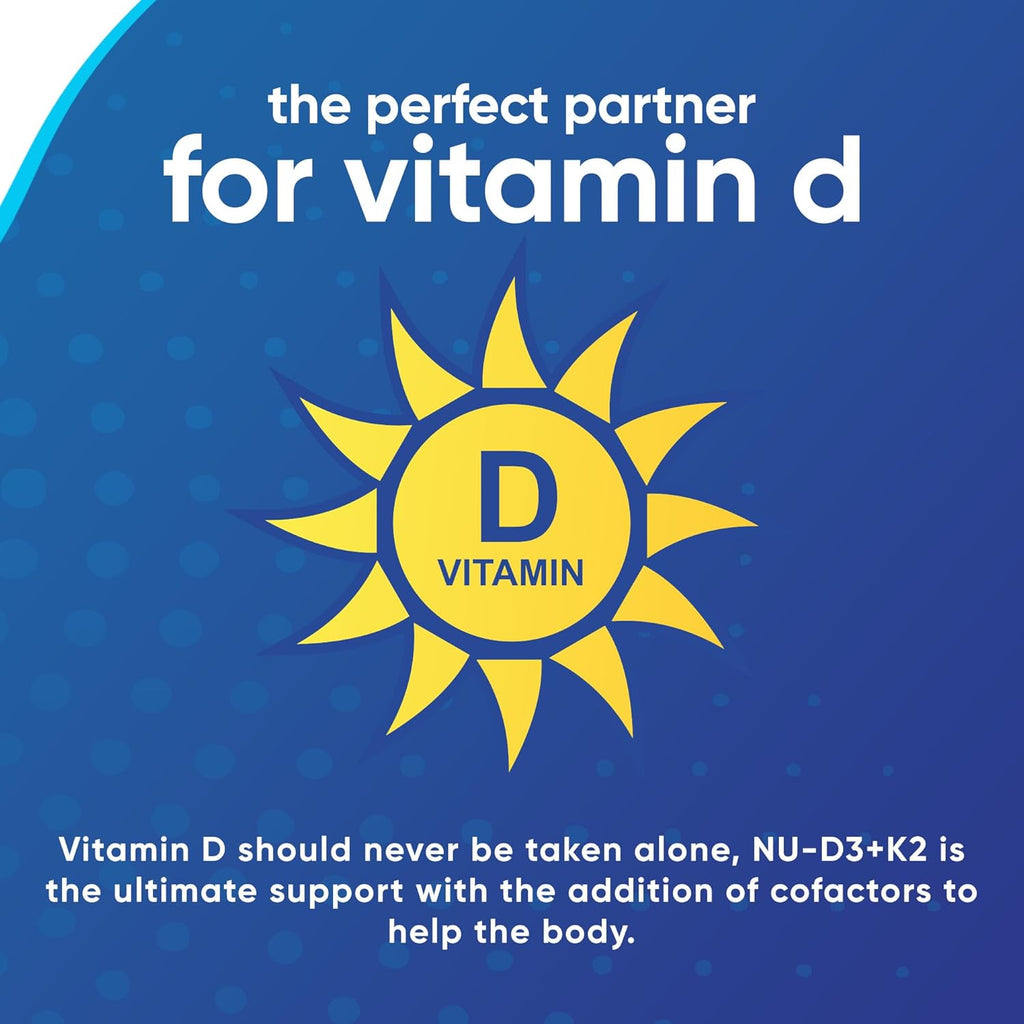 NuEthix Formulations NU-D3 + K2 - Vitamin D3 and K2 5000 iu Supplements - Packed with Reishi Mushroom, Magnesium, & Zinc - 60ct, 60 Servings - Made in USA Products Only
