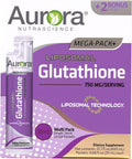 Aurora Nutrascience Mega-Liposomal Liquid Glutathione, Immune & Antioxidant Gut Health Support Supplement, 750 mg per Serving, Non-GMO, Sugar-Free, 32 Single Serve Packets