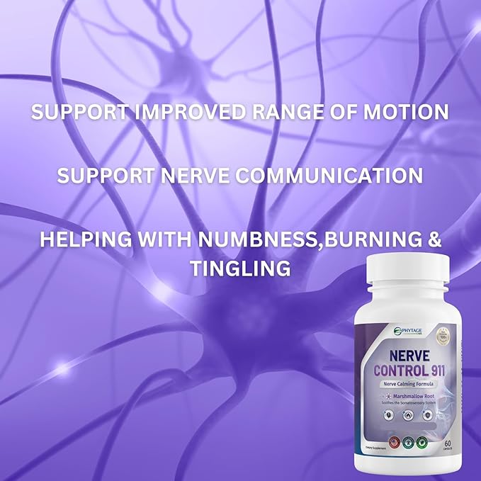Nerve Control 911 - Natural Plant Based Nerve Health Supplement Capsules- 2 Pack