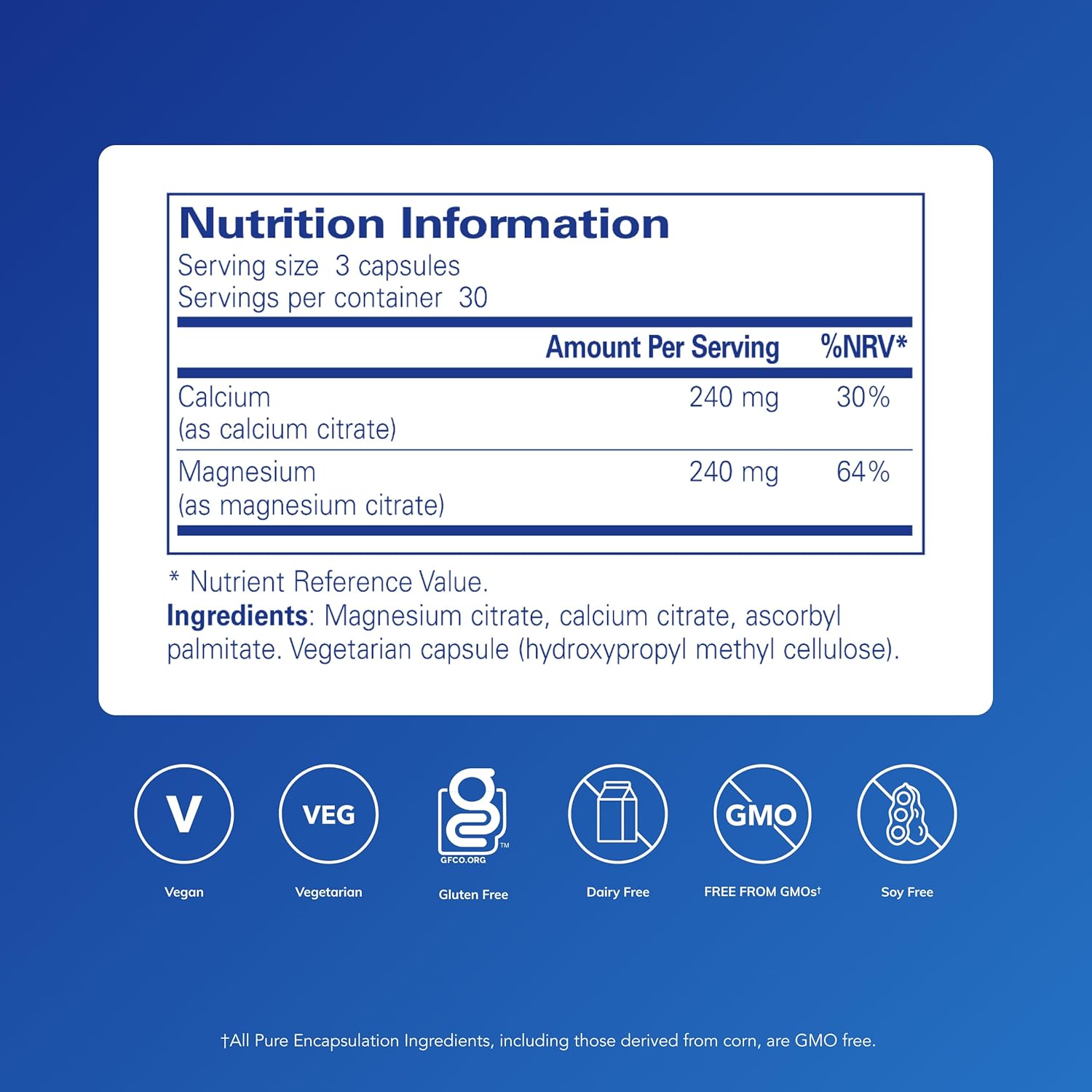Pure Encapsulations Calcium Magnesium (Citrate) - 240 g Calcium & 240 g Magnesium - Bone Health Support - Non-GMO & Vegan - 90 Capsules