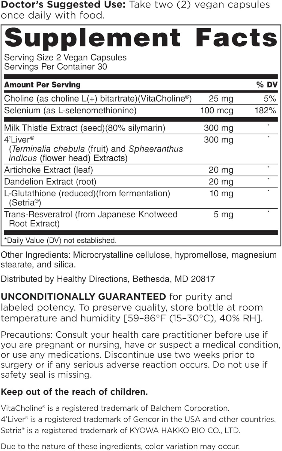 DOCTORS' PREFERRED Liver Defense with Milk Thistle | 60 Capsules