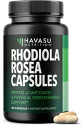 Rhodiola Rosea Supplement - Herbal Adaptogen for Mental and Physical Performance Support (3% Salidrosides, 3% Rosavins Extract) - 120 Count - Vegan, Non-GMO, and Gluten-Free Capsules - 4 Month Supply