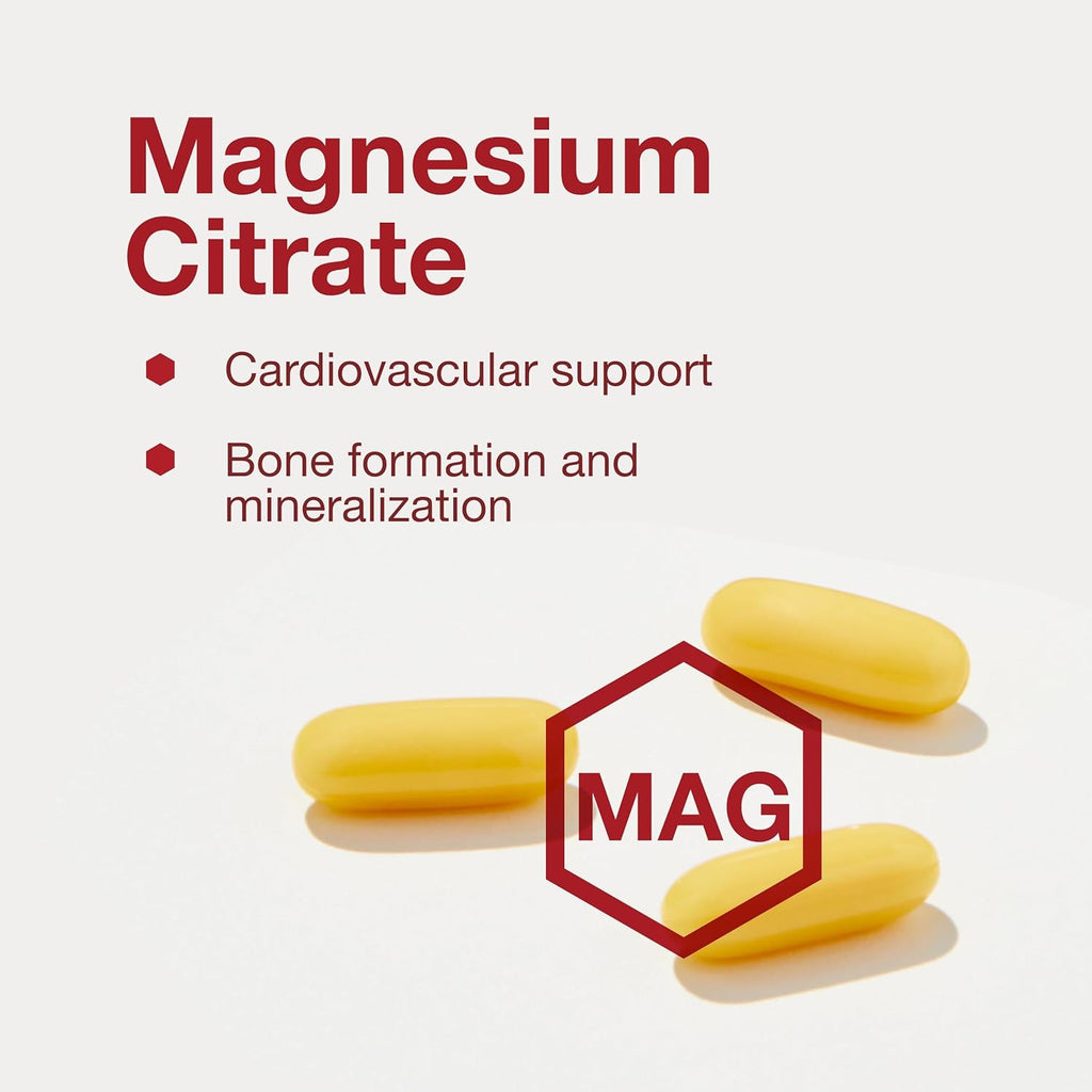 PROTOCOL FOR LIFE BALANCE Magnesium Citrate Plus Glycinate & Malate - Support Heart Health & Bone Formation - Bioavailable Dietary Supplement - Halal - 180 Softgels