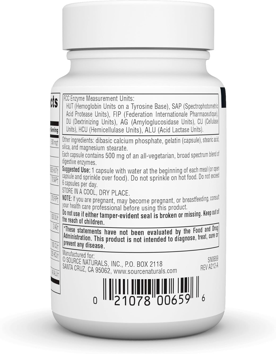 Source Naturals Essential Enzymes 500mg Bio-Aligned Multiple Enzyme Supplement Herbal Defense for Digestion, Gas, Constipation & Bloating Relief - Supports A Strong Immune System - 60 Capsules