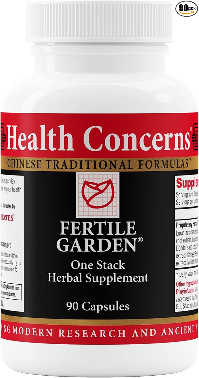Health Concerns Fertile Garden – Fertility Support for Women – Menstrual Cycle & Reproductive Health – Chinese Herbal Formula with Ashwagandha, Dong Quai, Peony – 90 Capsules