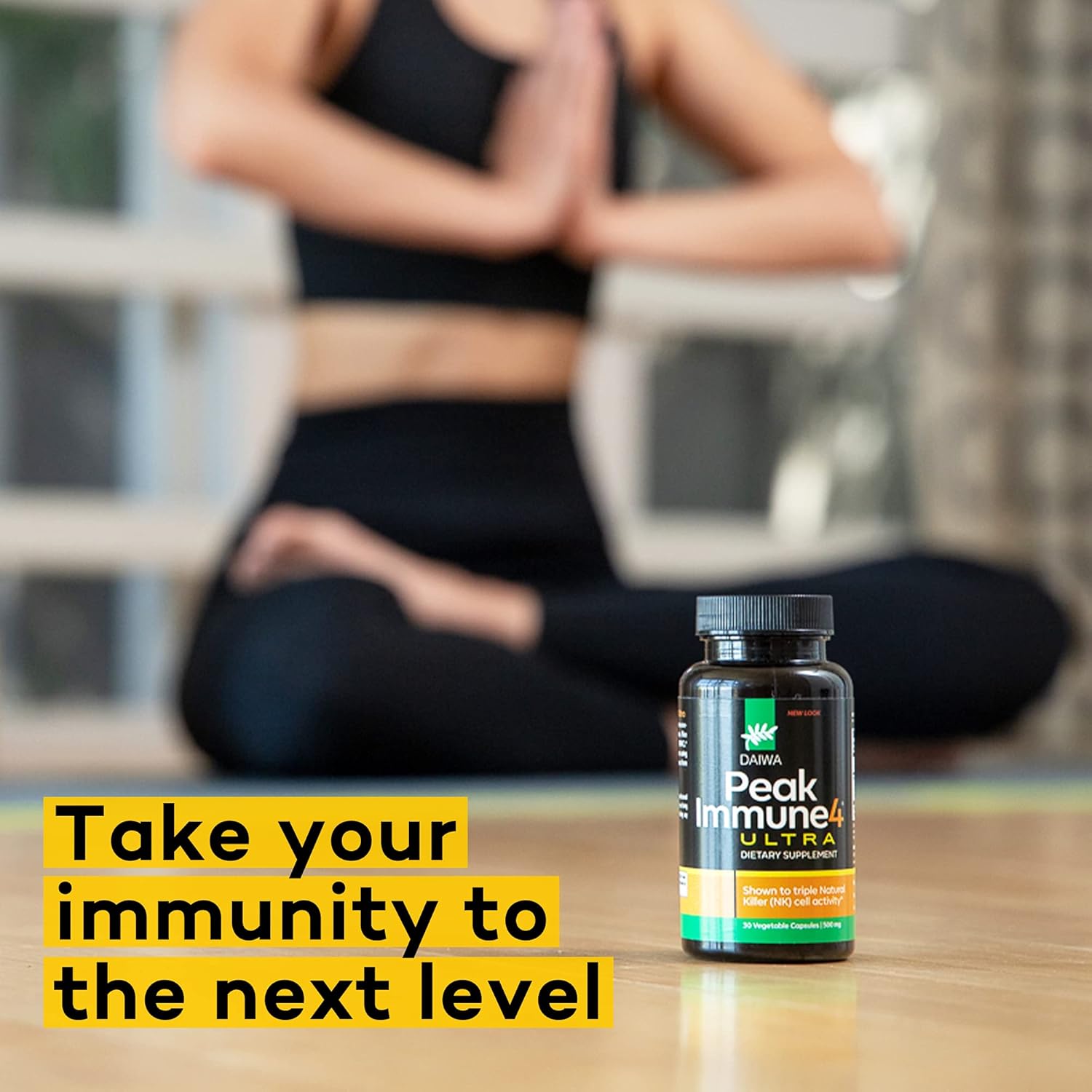 Daiwa PeakImmune4 Natural Immune Support Supplement with RBAC Rice Bran and Mycelia Extract from Shiitake Mushrooms - Ultra Strength