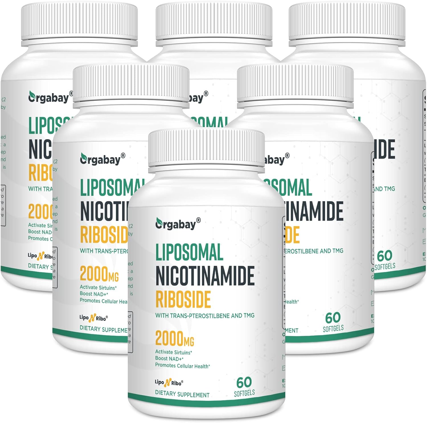 Orgabay Liposomal Nicotinamide Riboside 2000 MG with TMG and Pterostilbene, Boosting NAD+, Support Healthy Aging, 360 Count