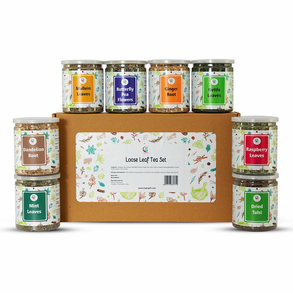 Loose Leaf Tea Set | Upto 450 Servings | Set of 8 teas for Wellness and Flavor Enthusiasts | Experience Blissful Infusion & Refreshing Aromatic Teas! | 100% Natural Ingredients | by Yogi's Gift®