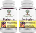 Simply Natures Pure Premium Berberine HCl 500mg - 120 Capsules - Cardiovascular Gastrointestinal Immune Support - Chromium Cinnamon (Pack of 2)