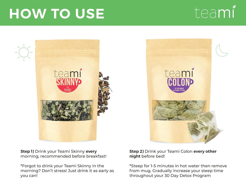 Teami® 30-Day Detox Tea Pack: All-Natural Teatox Kit with Teami Skinny & Colon Cleanse Loose Leaf Herbal Teas Lemon & Original