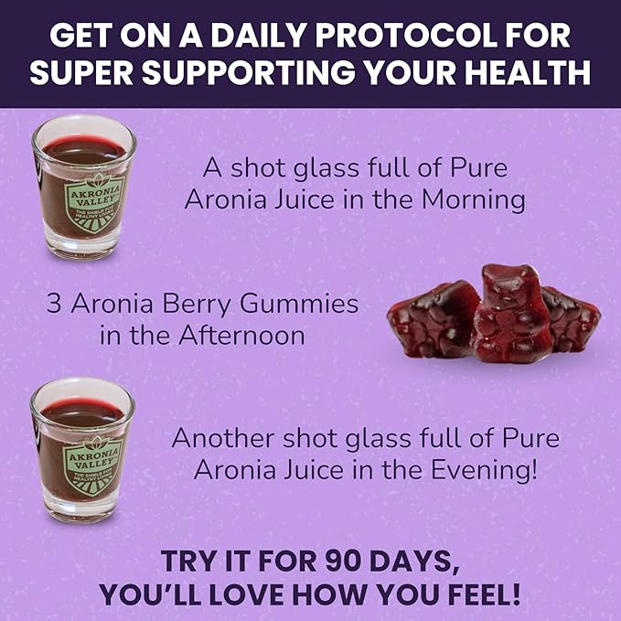 100% Aronia Berry Juice | 16 Fl Oz (Pack of 3) One Month Supply | Gluten Free Superfood Juice Drink