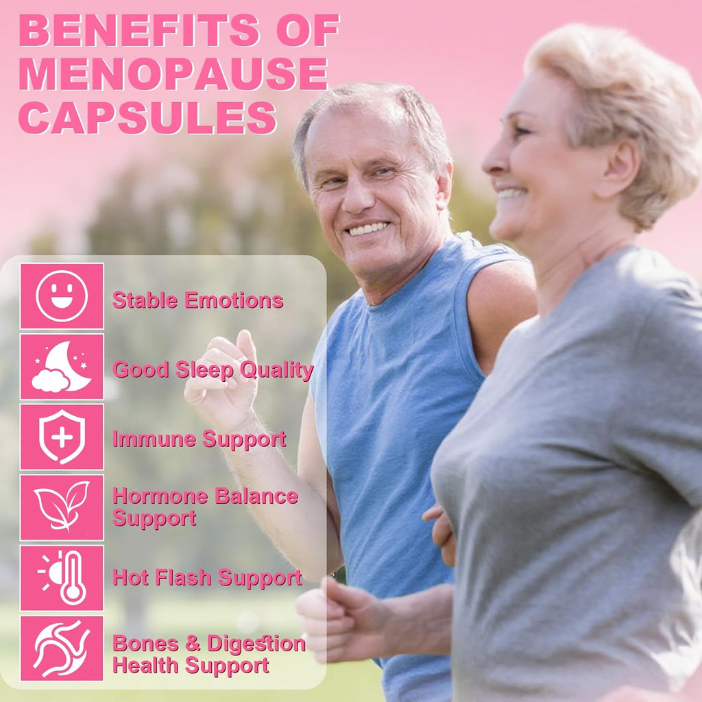 Menopause Support Capsules with Vitamin B6 D3 & Ashwagandha, Black Cohosh, Chasteberry Extract - Hot Flash & Mood Support,150 Count