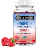 Garden of Life Magnesium Citrate Supplement Gummies with Prebiotics & Probiotics for Stress, Sleep & Recovery - Vegan, Gluten Free, Kosher, Non-GMO, No Added Sugars, Raspberry Flavor, 60 Count