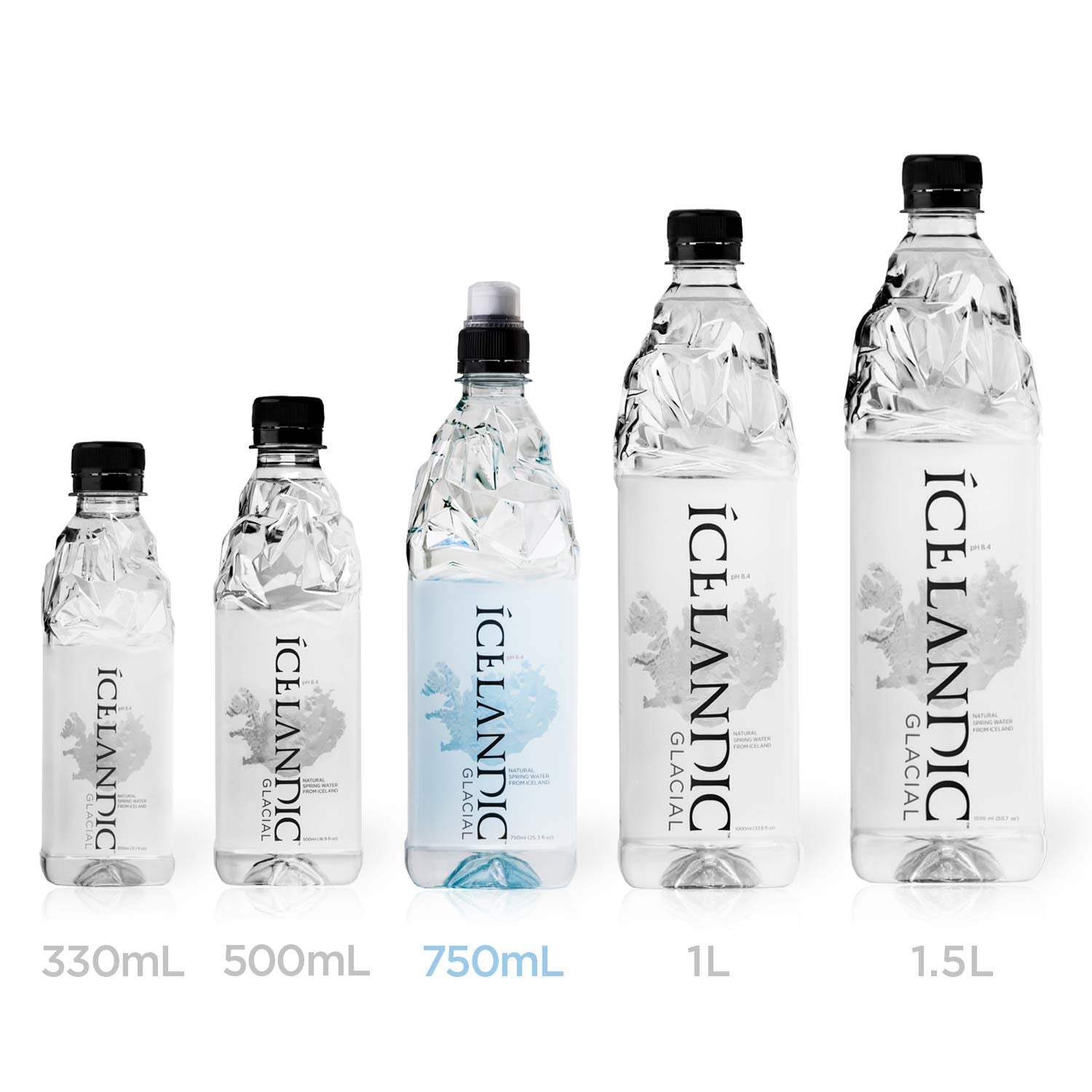 Icelandic Glacial Natural Spring Alkaline Water, 750 ml / 25.3 Fl Oz (Pack of 12)
