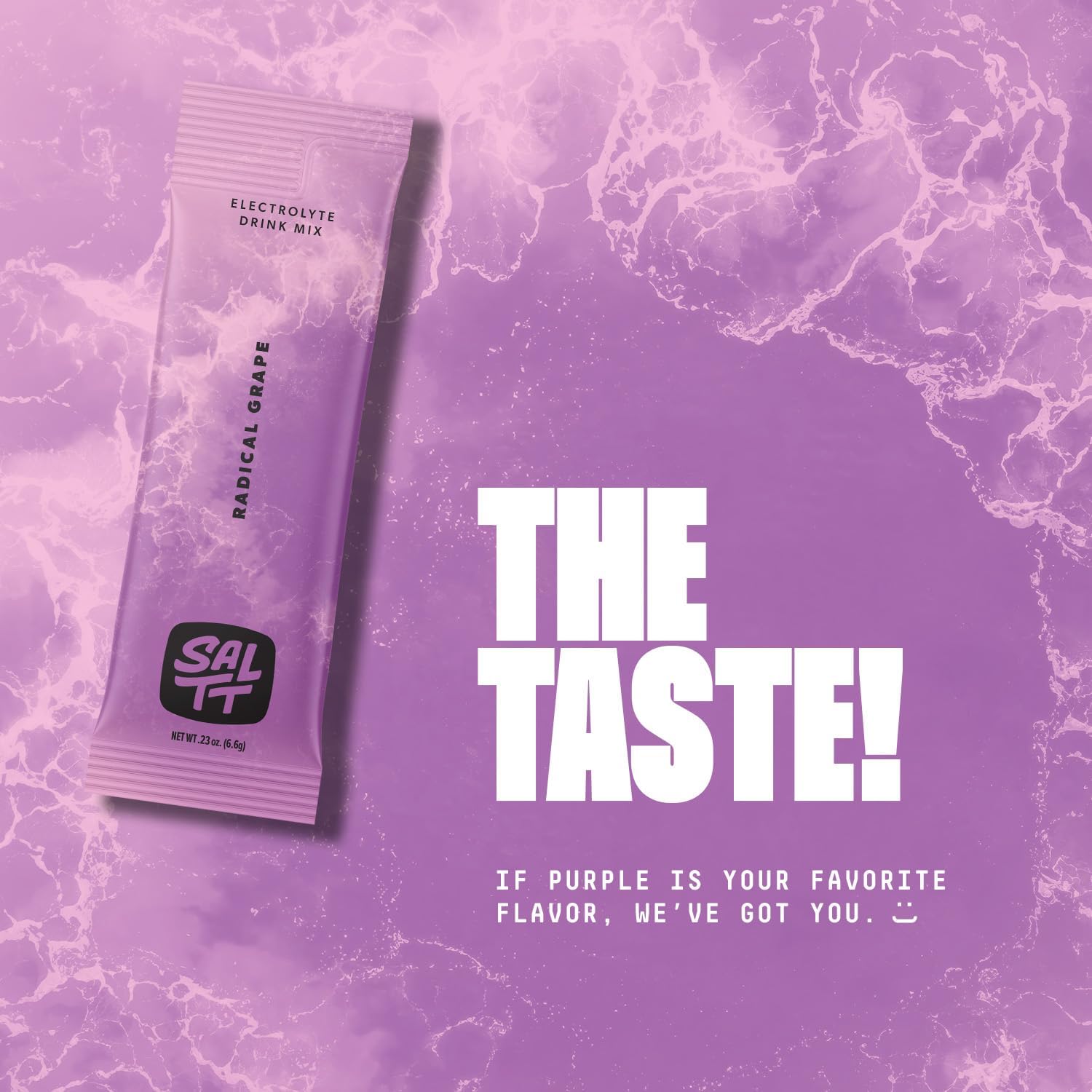SALTT Electrolytes Powder Flavored Drink Mix - Radical Grape - 30 Hydration Packets - Magnesium, Potassium, Sodium, Trace Minerals - Zero Sugar & Gluten Free - Travel Essentials