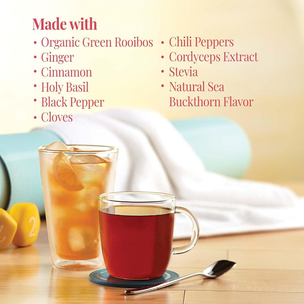 The Republic of Tea Be Active Green Rooibos Tea Get Burning - Herb Tea For Metabolism, 250 Tea Bags