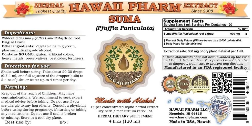 Suma (Pfaffia Paniculata) Liquid Extract 2 fl.oz