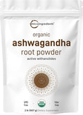 Micro Ingredients Organic Ashwagandha Root Powder | 2 Pound, No Filler, No Additives, Highly Purified | Active Withanolides, Adaptogenic Ayurvedic Herbal Supplements, No GMO, Gluten Free, India Origin