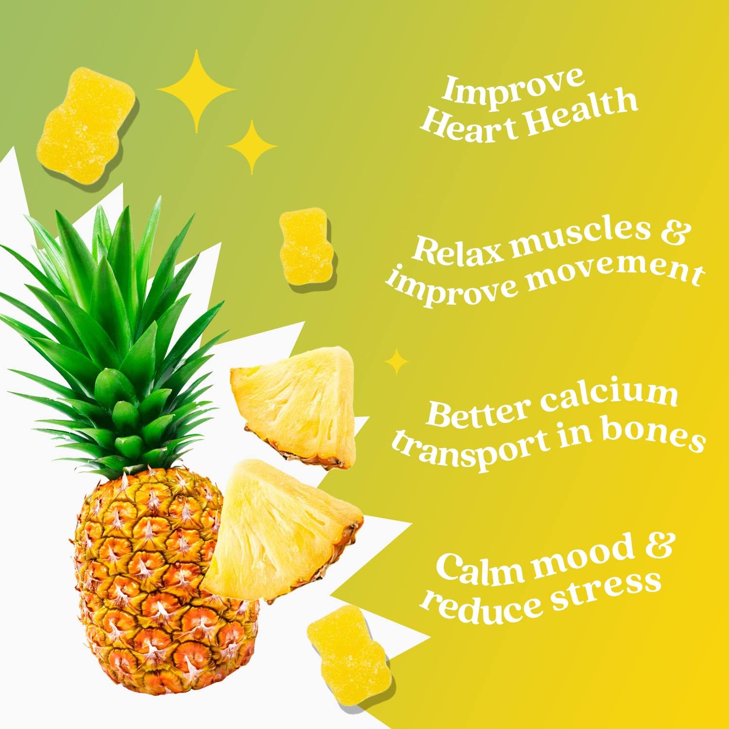 BeLive Magnesium Gummies 200mg - 60 Ct | Magnesium Glycinate Supplements for Relaxation, Stress Relief, and Sleep for Adults & Kids - Tasty and Tangy Pineapple Flavor (3)
