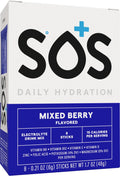 SOS Hydration Electrolyte Powder 8 Stick Packs – Low-Calorie, Rapid Rehydration, Made in USA, Keto (8 Servings, Mixed Berry)