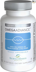 ScienceBased Health OmegaAdvance Omega-3 Fish Oil – Triglyceride Form with 1000 mg EPA & DHA – Plus Lutein & Zeaxanthin – Supports Heart, Brain & Eye Health – Lemon Coated – 60 Softgels