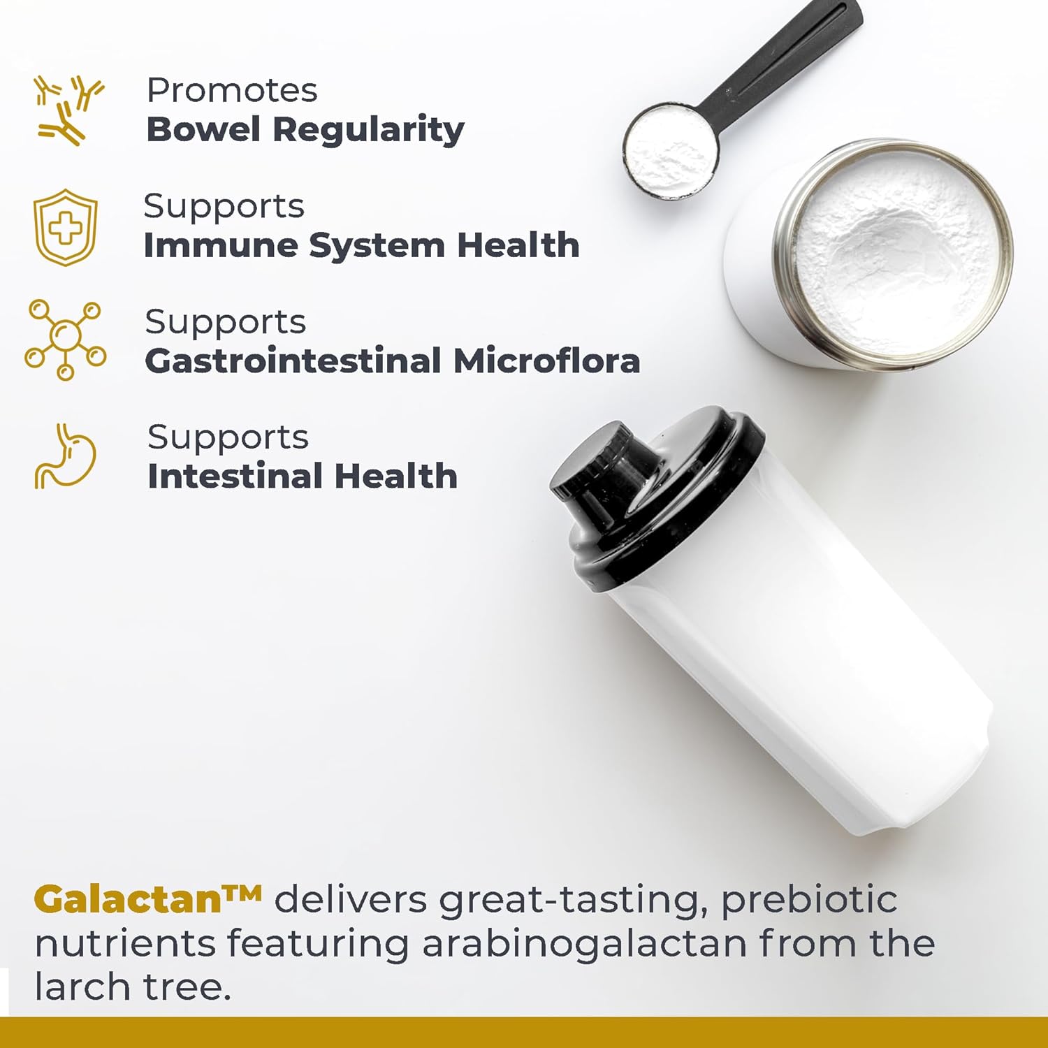 Premier Research Labs Galactan - Larch Arabinogalactan Powder for Men & Women, Prebiotic Fiber Powder for Healthy Gut Microbiome, Larch Tree Extract, Calcium - 8 oz