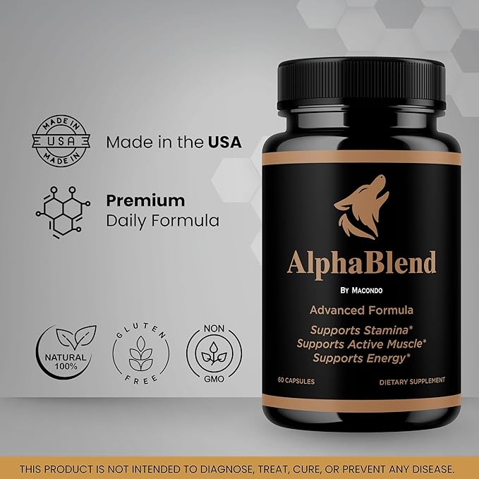 Alpha Blend Capsules - Official AlphaBlend Pills Advanced Formula Support - Maximum Strength, All Natural Supplement for Overall Health & Wellness, 60 Capsules for 1 Month