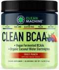 Clean BCAA - 2:1:1 Food Sourced BCAAs Powder & Coconut Water Electrolytes Recovery & Amino Energy Supplement - Award Winning Vegan Amino Acid Supplement - 30 Servings (30, Fruit Punch)