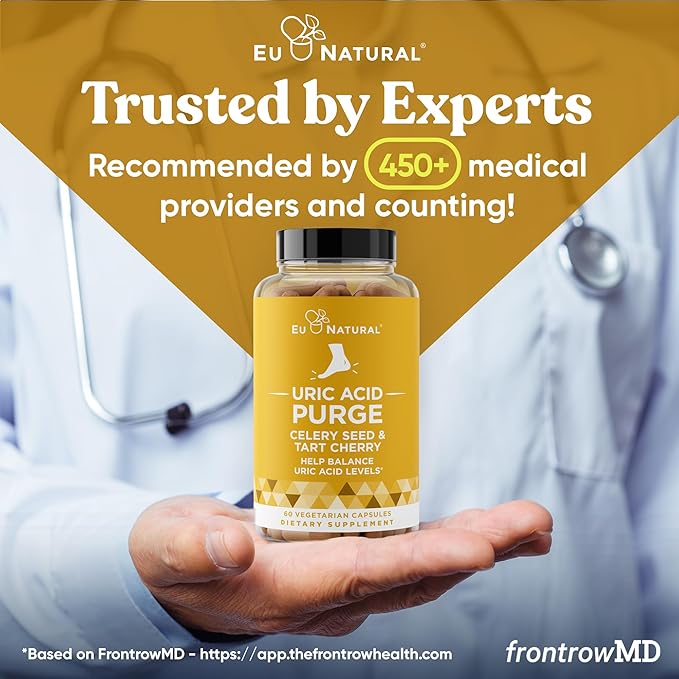 Eu Natural Purge Uric Acid Flush - Eat & Drink What You Want - Uric Acid Support for Joints & Mobility with Celery Seed, Tart Cherry & Chanca Piedra - 120 Vegetarian Capsules