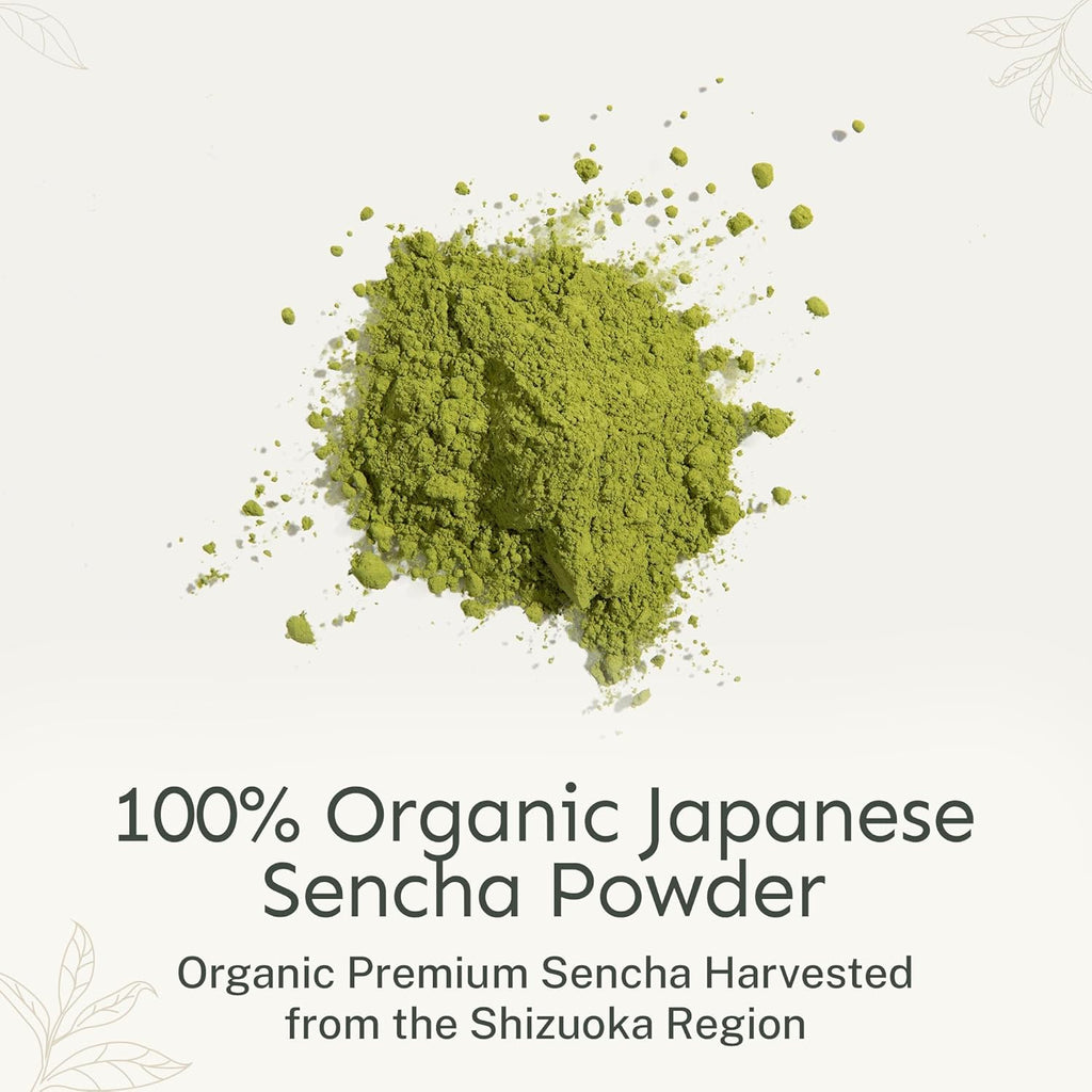 Yu Tea Organic Sencha Green Tea Powder, 30 Instant Packets | Rich in Antioxidants, EGCG, & L-Theanine | Pure Japanese First Harvest Leaf | Low Caffeine & Unsweetened | Single Serve Sticks