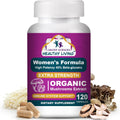 CANCER SCIENCES Women's Wellness Supplement, USDA Certified Organic Mushrooms Extract, Extra Strength 1,500 mg, High Potency 40% Beta-Glucans, Immune & Hormonal Support, Digestive Health, 120 Capsules