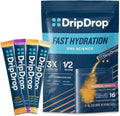 DripDrop Hydration Packets - Tropical Variety Pack - Single Serve Electrolytes Powder Drink Mix - Mango, Açaí, Passion Fruit, Piña Colada - Non-GMO, Gluten Free, Vegan - 16 Sticks