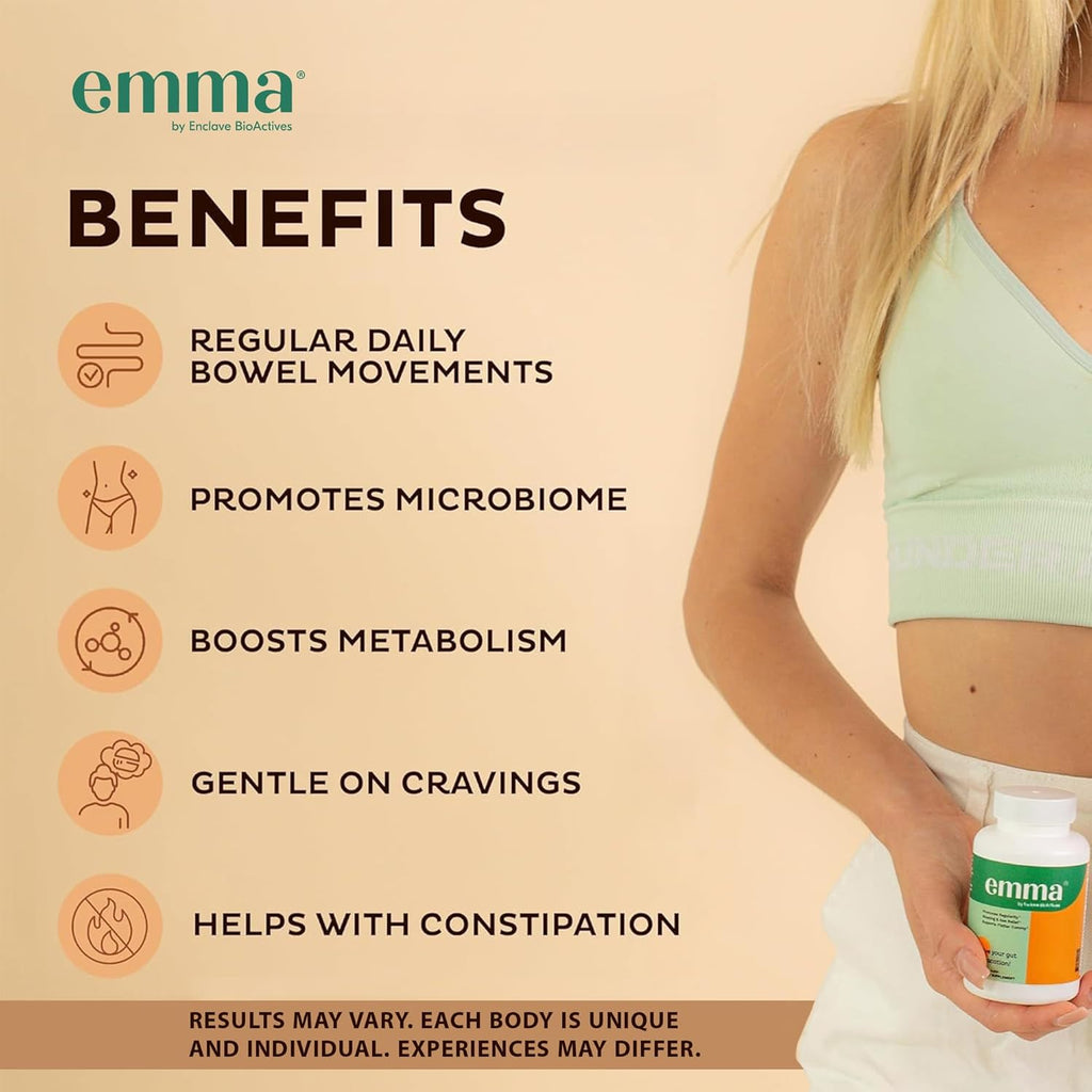 Emma Gut Health Doctors Endorsed Supplement - 60 Capsules - Relief from Gas and Bloating, Repairs Leaky Gut with Magnesium, Berberine, Vitamin D, Quercetin & More - Gut Health & Colon Cleanse Formula
