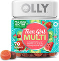 Olly Teen Girl Multi Gummy, Healthy Skin and Immune Support, 15 Essential Vitamins, Biotin, Zinc, Calcium, Chewable Multivitamin, Berry Melon, 35 Day Supply, 70 Count