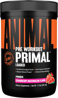 Animal Primal Muscle Hydration + Preworkout Powder – Contains Beta Alanine, 3DPump, Caffeine & Electrolytes – Improves Energy, Focus, Endurance & Absorption – Strawberry Watermelon Flavor, 17.9 oz