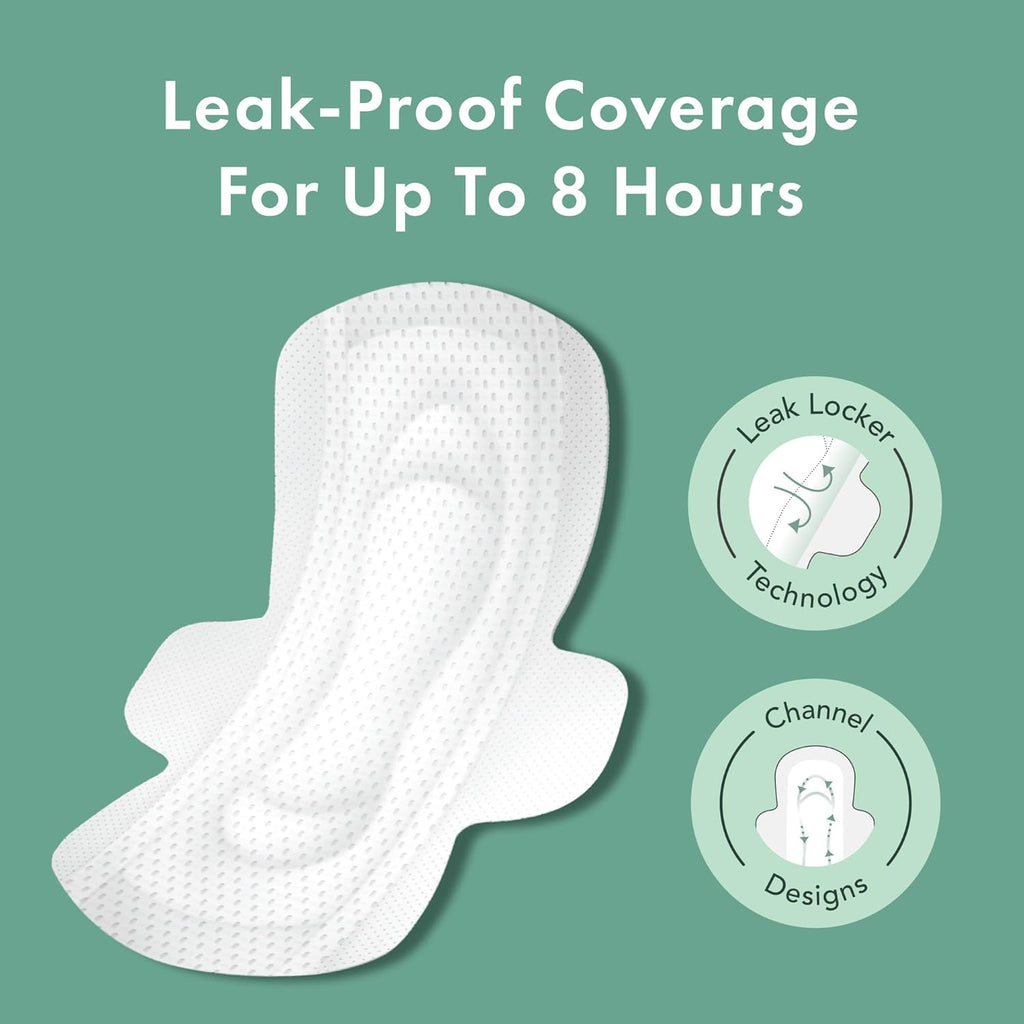 Rael Organic Cotton Cover Pads with Wings - Regular Absorbency, Unscented, Ultra Thin for Women (Regular, 42 Count)