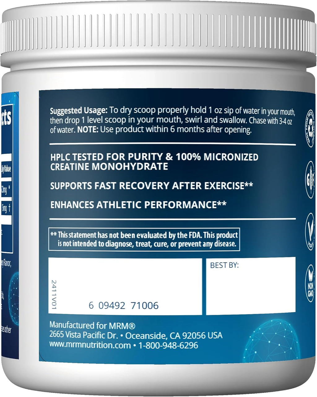 MRM Creatine Dry Scoop Blue Raspberry