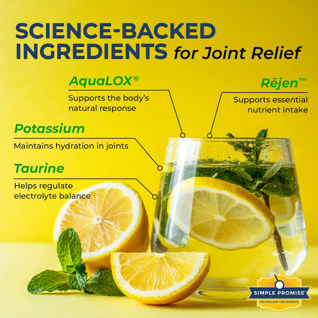 Simple Promise XentaFlex - Joint Support Electrolyte Powder with AquaLOX Boswellia & Potassium - Supports Hydration and Mobility -Joint Supplement for Men & Women - 30 Servings - Citrus Mint Flavor