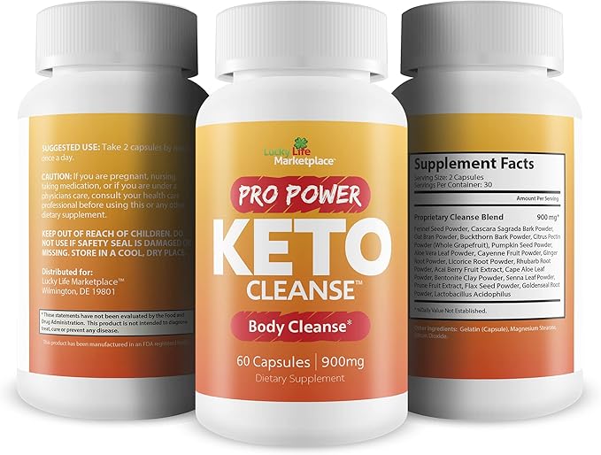 PRO Power Keto Cleanse - Plant Based Body Cleanse W/PROBIOTICS - Keto Cleanse to AID Healthy Ketone Levels for Energy - Support Nutrient Absorption & DETOXIFICATION - Promote Body Health & Wellness