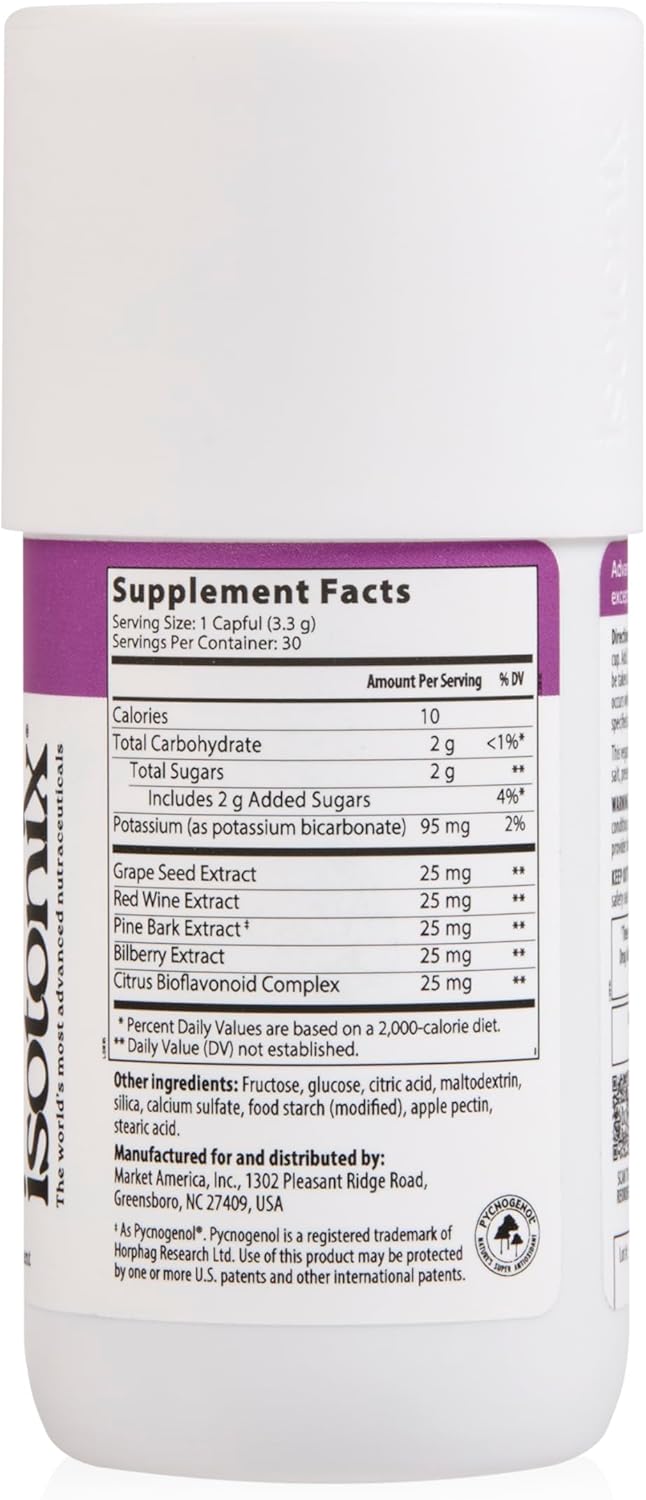 OPC-3 Isotonix - Antioxidant Supplement - Pycnogenol, Grape Seed Extracts, Bilberry, Red Wine & Pine Bark Extracts - for Heart & Circulatory Support - Isotonic, Vegan, Gluten Free - 30 Servings