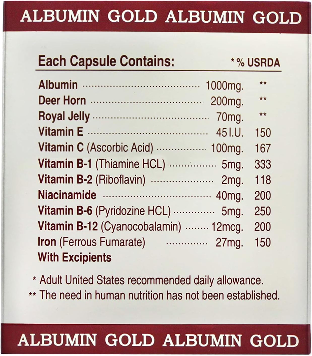 Natural Albumin Forte Deer Horn Royal Jelly - 1500mg/200 Softgel