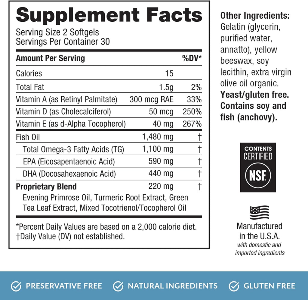 EyePromise Ez Tears Eye Vitamin – Occasional Eye Irritation Supplement - Omega-3s and 8 Other Soothing Ingredients - for Irritation, Dryness, Itching, Redness