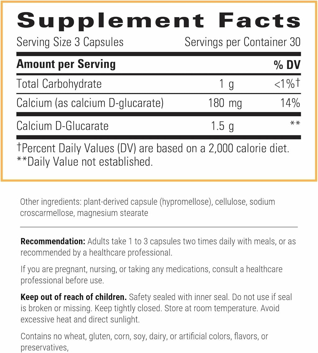 Integrative Therapeutics Calcium D-Glucarate - Daily Support for Detoxification Systems*- Supports Healthy Immune Function & Estrogen Metabolism* - Gluten & Dairy-Free - 90 Capsules (30 Servings)