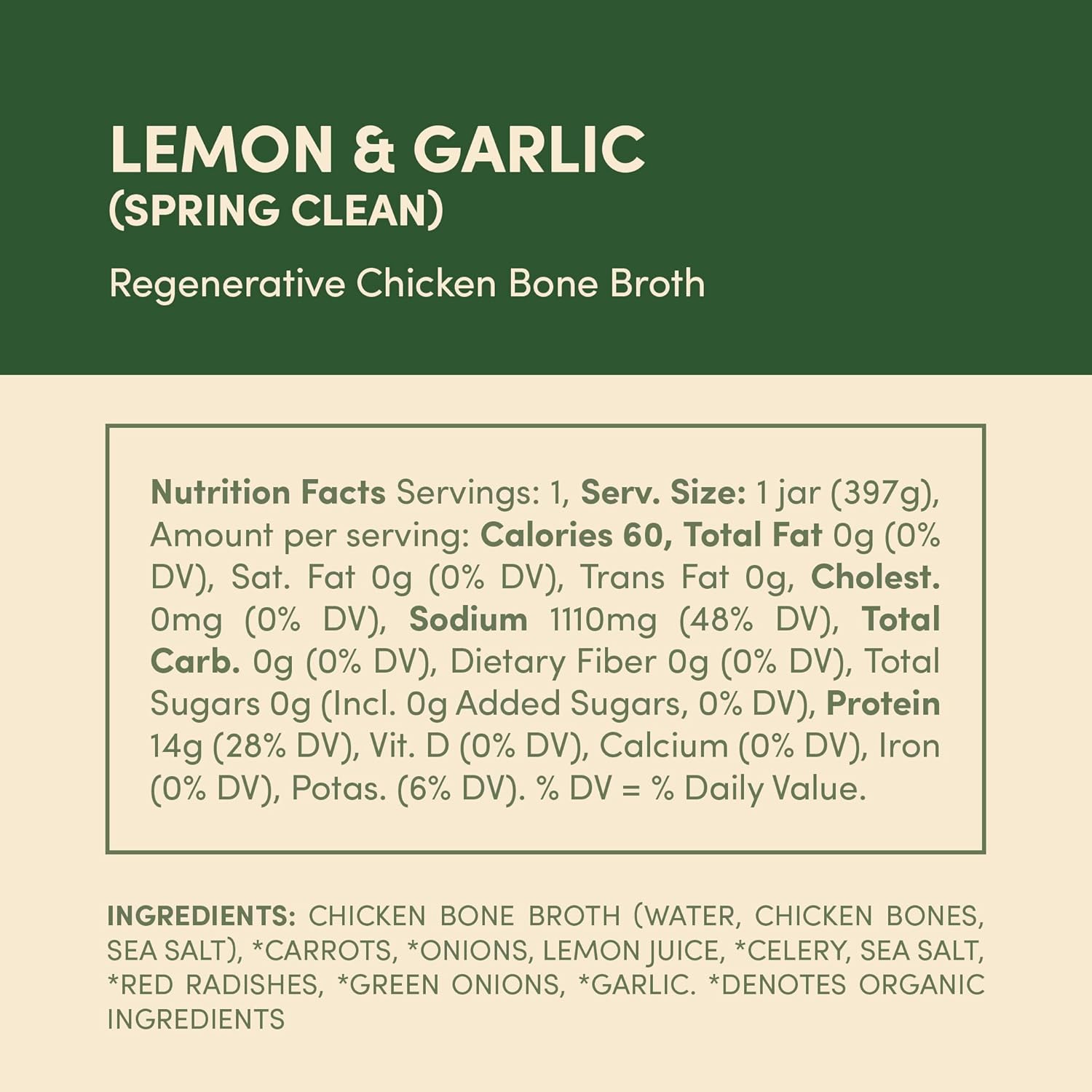 FOND Pasture-Raised Regenerative Chicken Bone Broth infused with Organic Lemon & Garlic